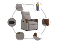 Poltrona de massagens reclinável tecido cinzento-acastanhado SHL773796^ Poltrona