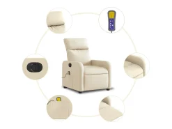 Poltrona de massagens reclinável elétrica tecido SHL505041^ Poltrona