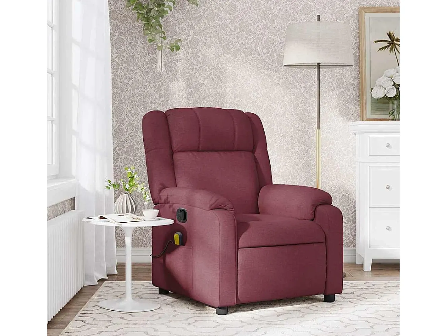 Outlet Poltrona de massagens reclinável tecido tinto SHL939102 Vermelho