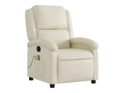 Poltrona| Poltrona de massagens reclinável couro artificial cor SHL886685 Creme