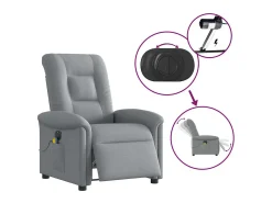 Clearance Poltrona de massagens reclinável elétrica tecido -claro SHL381384 Cinzento