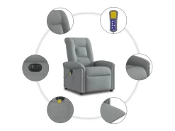 Clearance Poltrona de massagens reclinável elétrica tecido -claro SHL381384 Cinzento