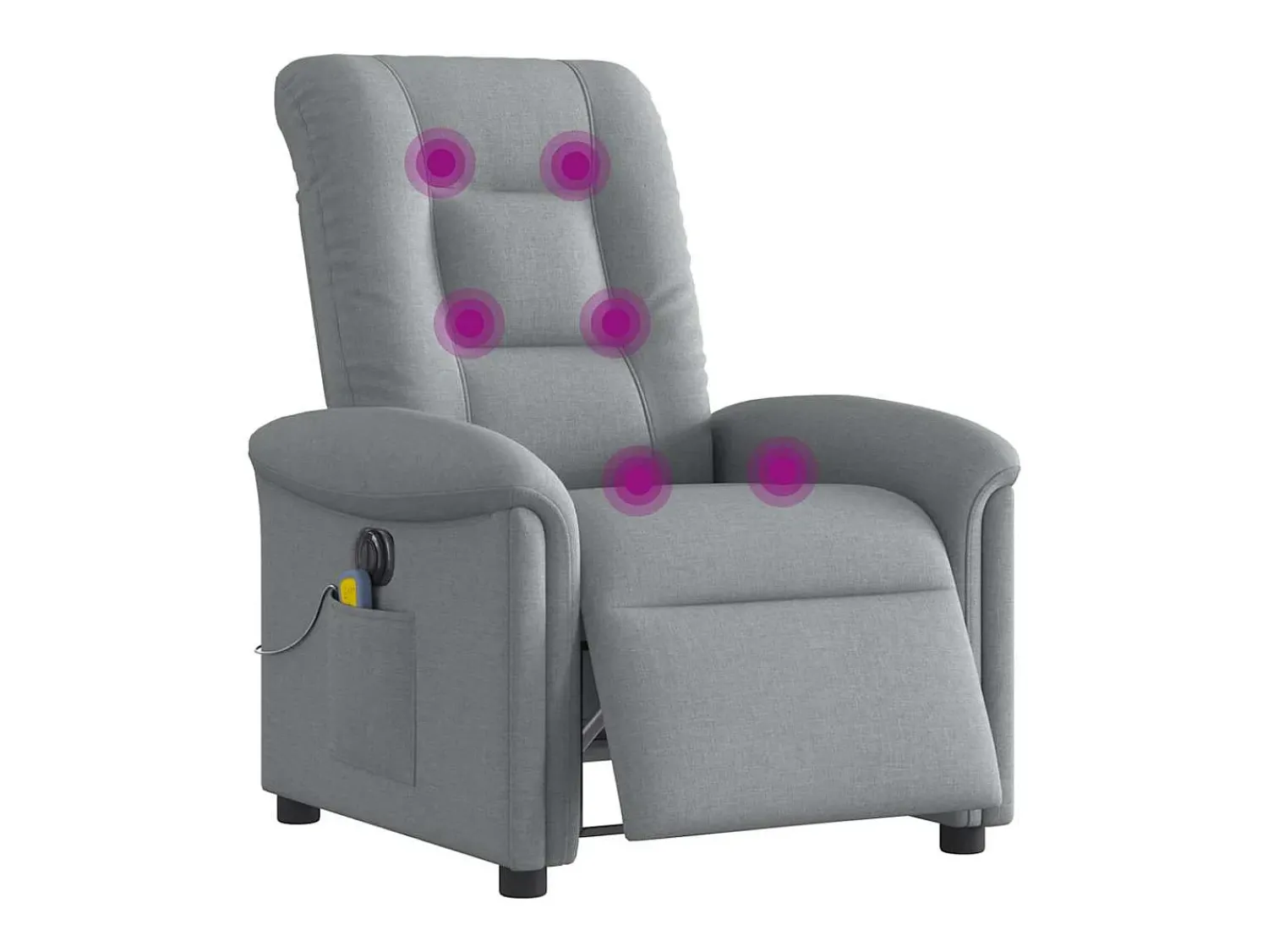 Clearance Poltrona de massagens reclinável elétrica tecido -claro SHL381384 Cinzento