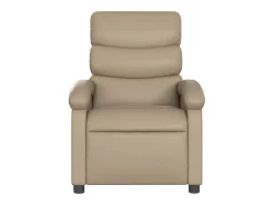 vidaxl Poltrona de massagens reclinável couro artificial cappuccino^ Poltrona
