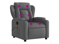 Poltrona|vidaxl Poltrona de massagens reclinável tecido -escuro Cinzento