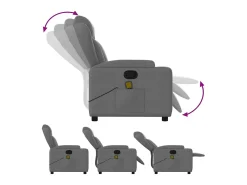 Poltrona|vidaxl Poltrona de massagens reclinável tecido -escuro Cinzento