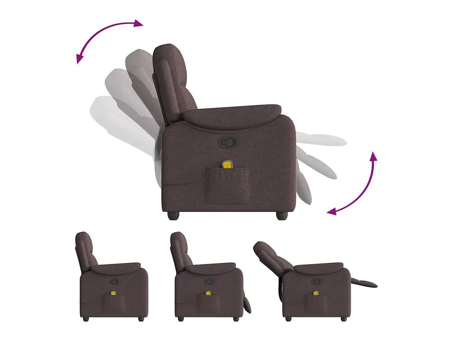 Poltrona* Poltrona de massagens reclinável tecido -escuro SHL481347 Castanho