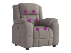 Outlet Poltrona de massagens reclinável tecido cinzento-acastanhado SHL459951 Taupe