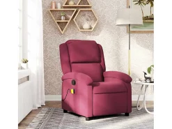 Poltrona* Poltrona de massagens reclinável veludo tinto SHL186620 Vermelho