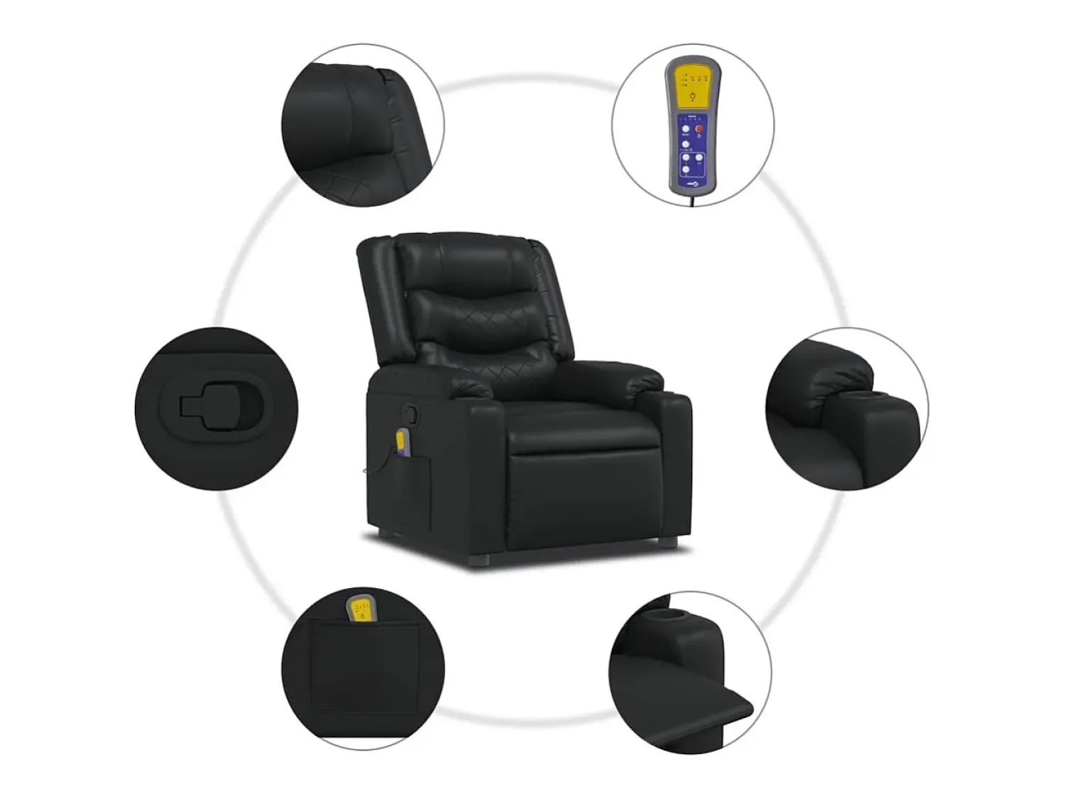 Poltrona de massagens reclinável couro artificial SHL830327^ Poltrona