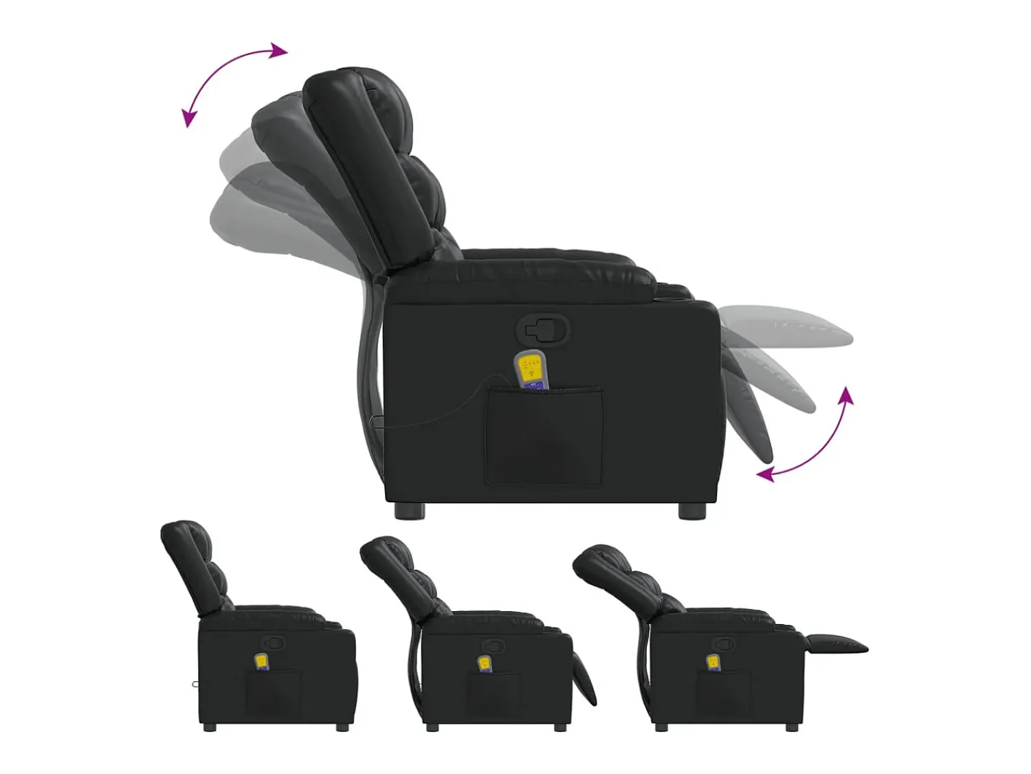 Poltrona de massagens reclinável couro artificial SHL830327^ Poltrona
