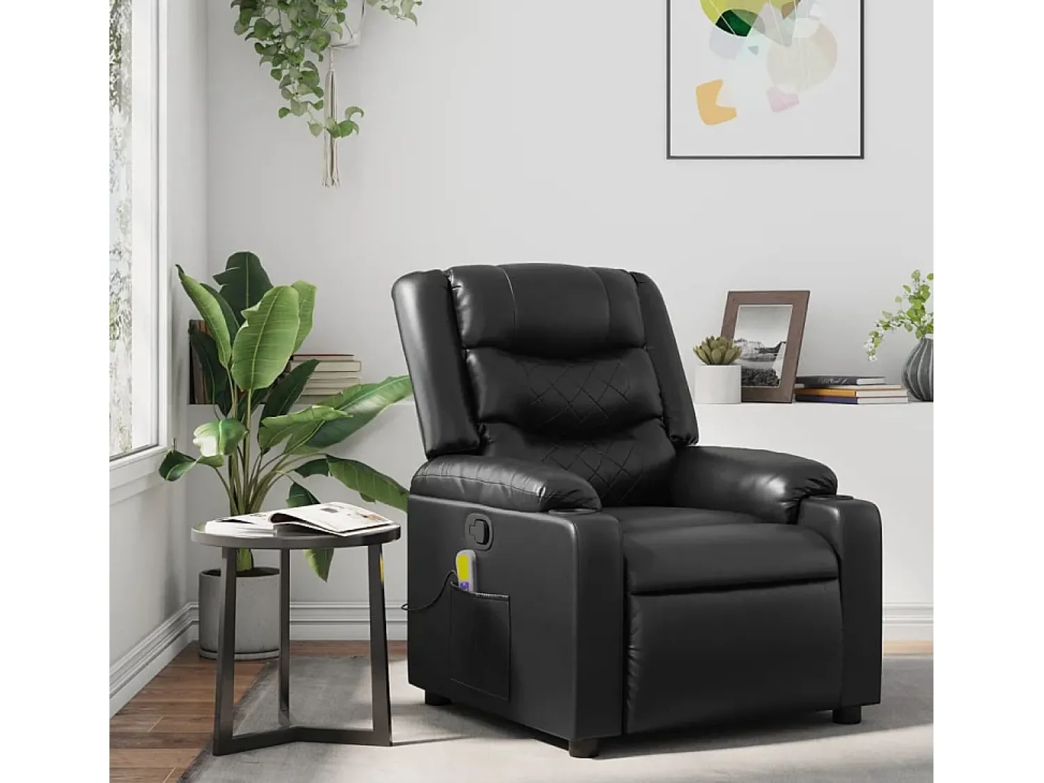 Poltrona de massagens reclinável couro artificial SHL830327^ Poltrona