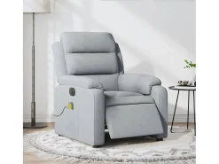 Discount Poltrona de massagens reclinável elétrica tecido -claro SHL847228 Cinzento