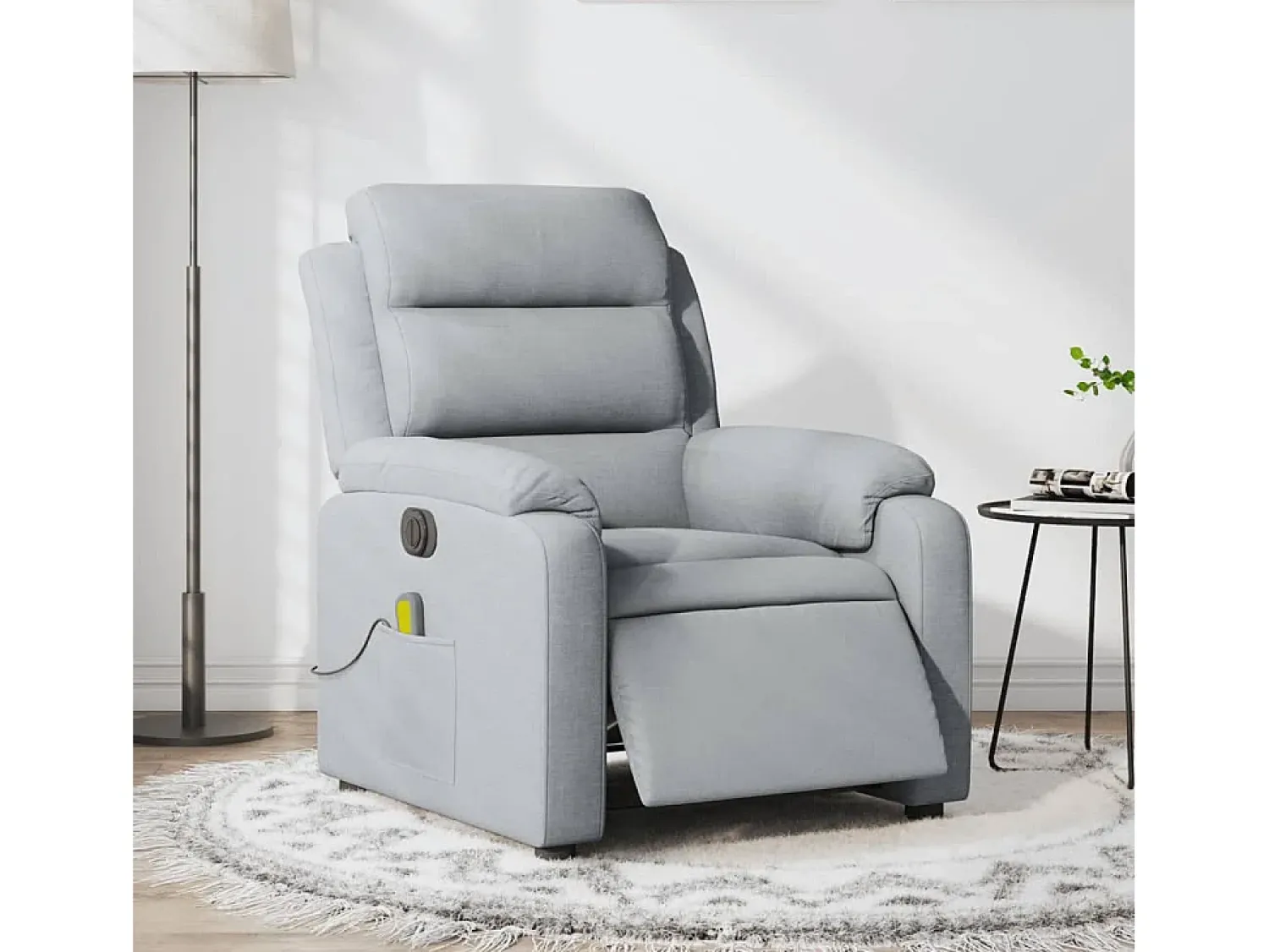 Discount Poltrona de massagens reclinável elétrica tecido -claro SHL847228 Cinzento