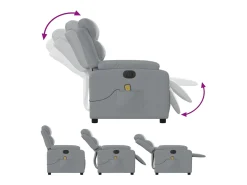 Discount Poltrona de massagens reclinável elétrica tecido -claro SHL847228 Cinzento