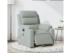 Poltrona| Poltrona de massagens reclinável elétrica veludo -claro SHL256460 Cinzento