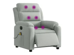Poltrona| Poltrona de massagens reclinável elétrica veludo -claro SHL256460 Cinzento