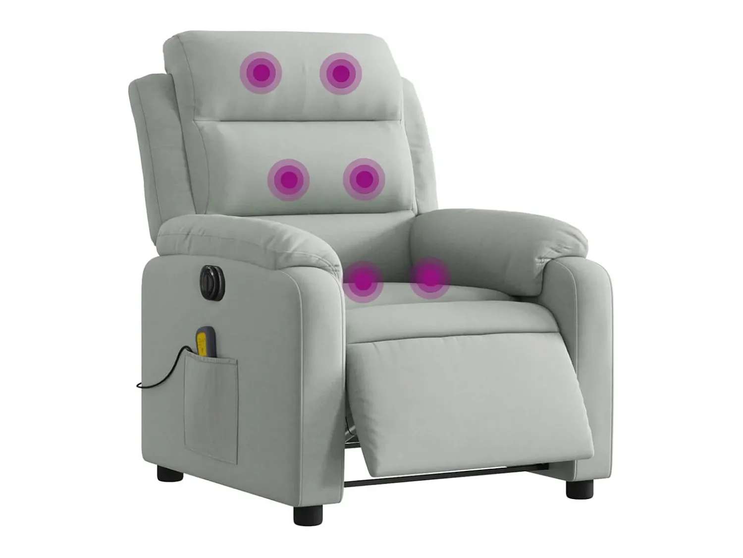 Poltrona| Poltrona de massagens reclinável elétrica veludo -claro SHL256460 Cinzento