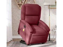 Online Poltrona de massagens reclin. elevatória tecido tinto SHL74993 Vermelho