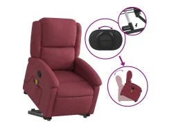 Online Poltrona de massagens reclin. elevatória tecido tinto SHL74993 Vermelho