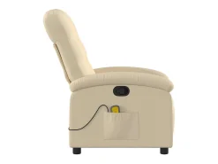 Online Poltrona de massagens reclinável tecido cor SHL68060 Creme