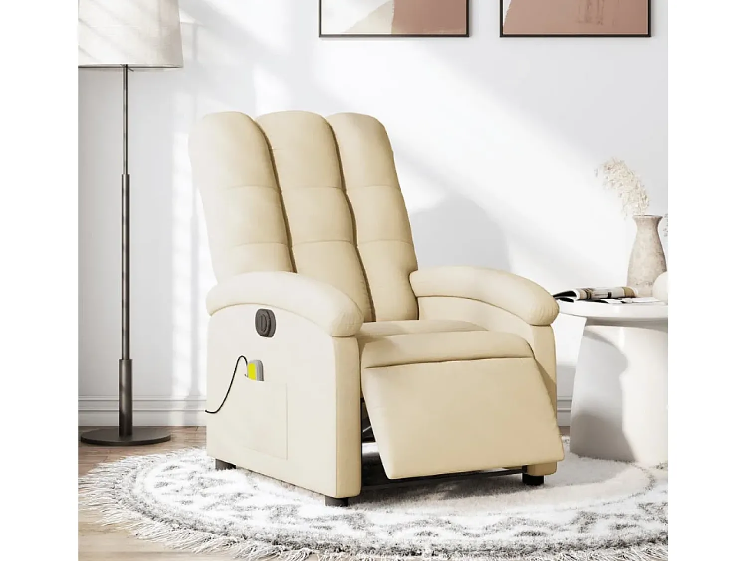 Poltrona de massagens reclinável elétrica tecido SHL586500^ Poltrona