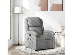 Poltrona de massagens reclinável tecido -claro SHL502354^ Poltrona