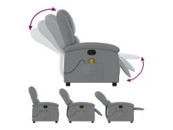 Poltrona de massagens reclinável tecido -claro SHL502354^ Poltrona