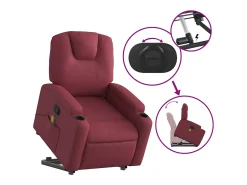 Best Poltrona de massagens reclin. elevatória tecido tinto SHL54335 Vermelho