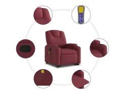 Best Poltrona de massagens reclin. elevatória tecido tinto SHL54335 Vermelho