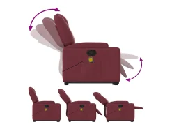 Best Poltrona de massagens reclin. elevatória tecido tinto SHL54335 Vermelho