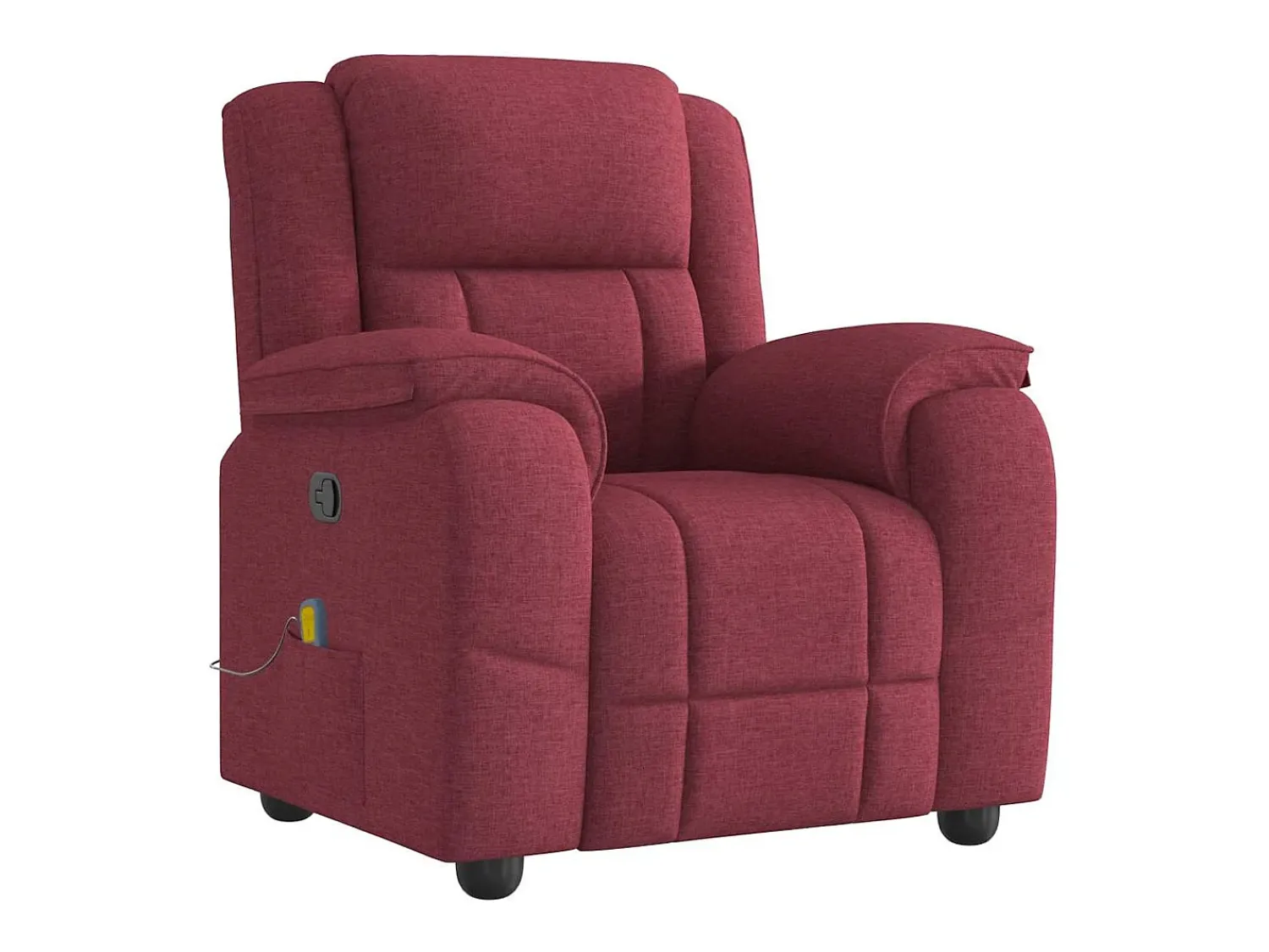vidaxl Poltrona de massagens reclinável tecido tinto^ Poltrona