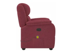 vidaxl Poltrona de massagens reclinável tecido tinto^ Poltrona