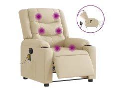 Poltrona de massagens reclinável elétrica tecido SHL477819^ Poltrona