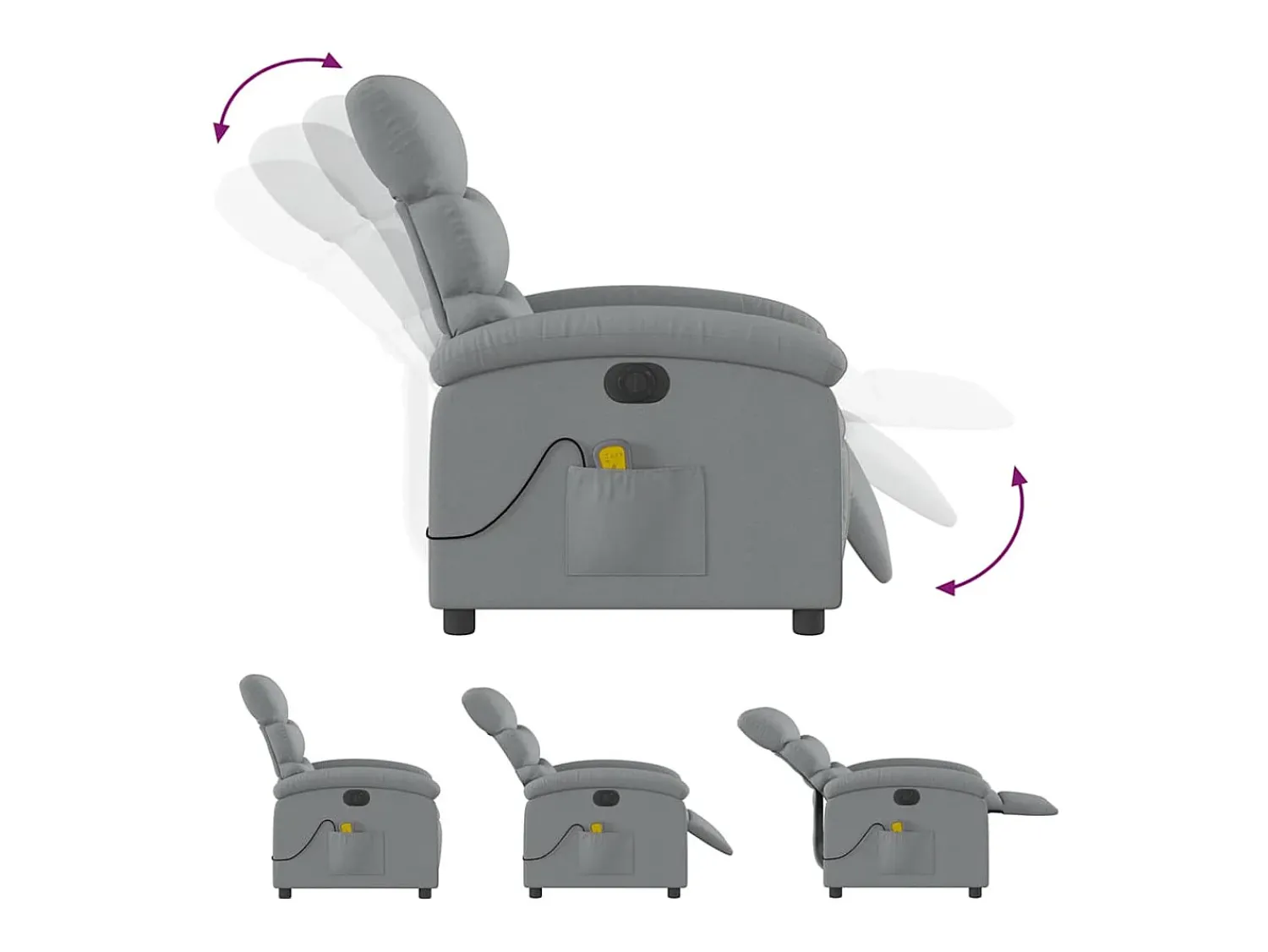 Poltrona* Poltrona de massagens reclinável elétrica tecido -claro SHL926919 Cinzento