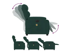 Poltrona| Poltrona de massagens reclinável elétrica veludo verde-escuro SHL716325 Verde pinho