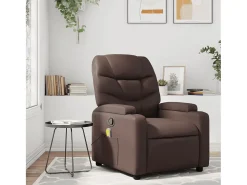 Poltrona| Poltrona de massagens reclinável couro artificial SHL4185 Castanho