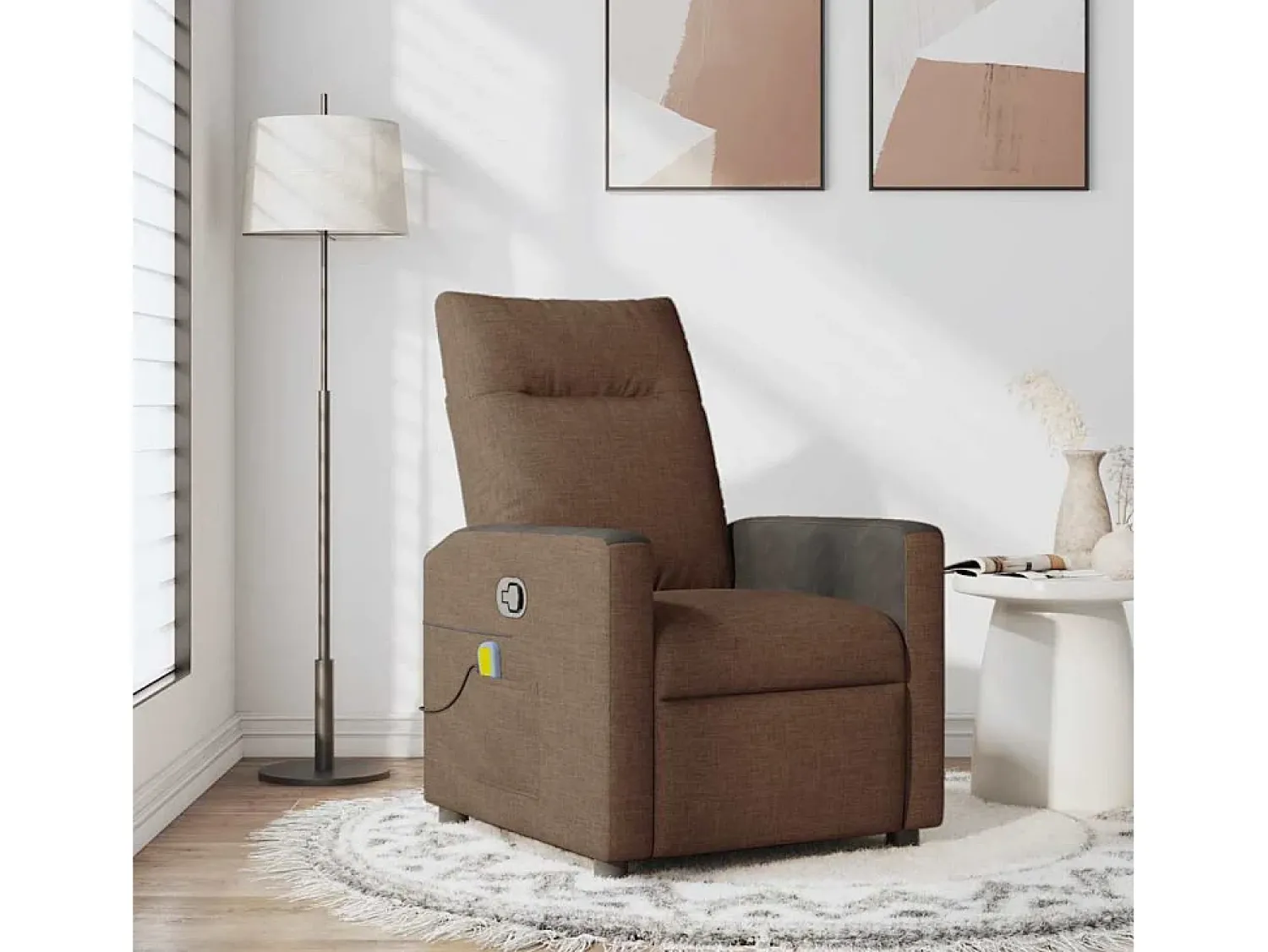 Poltrona| Poltrona de massagens reclinável tecido SHL421141 Castanho