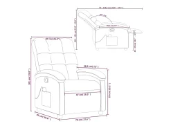 Poltrona|vidaxl Poltrona de massagens reclinável tecido Preto