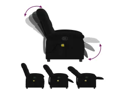 Poltrona|vidaxl Poltrona de massagens reclinável tecido Preto