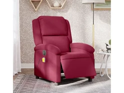 Online Poltrona de massagens reclinável elétrica veludo tinto SHL382984 Vermelho