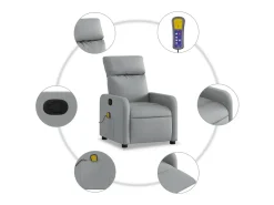New Poltrona de massagens reclinável tecido -claro SHL708546 Cinzento