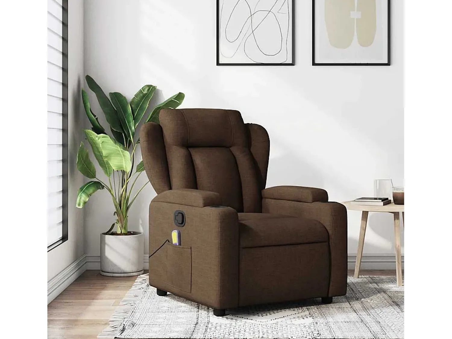 Poltrona de massagens reclinável tecido SHL960195^ Poltrona