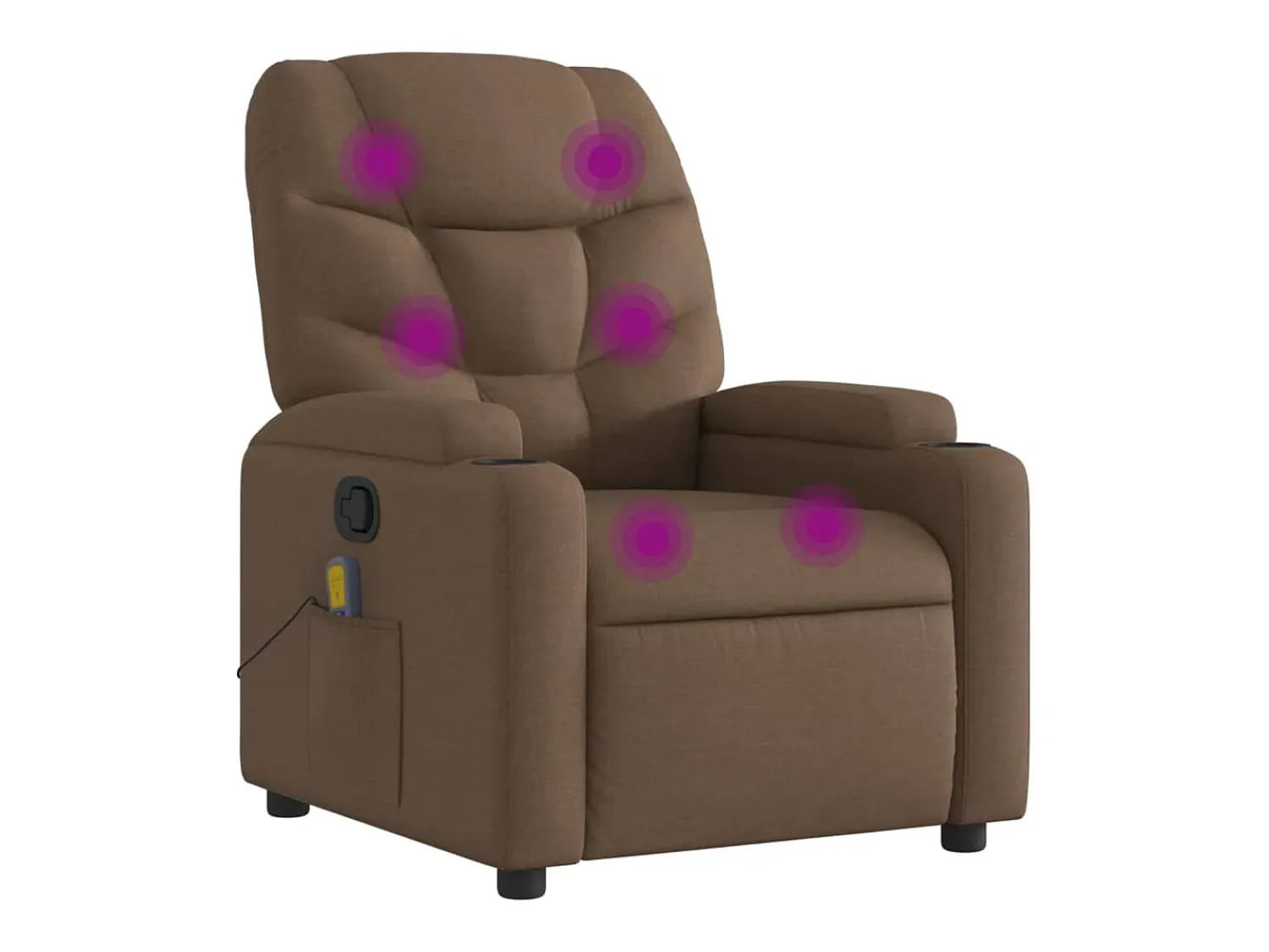 Poltrona|vidaxl Poltrona de massagens reclinável tecido Castanho