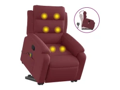 Poltrona de massagens reclin. elevatória tecido tinto PT542921^ Poltrona
