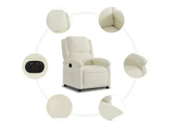 Poltrona| Poltrona de massagens reclinável veludo cor SHL738805 Creme
