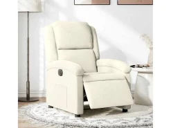 Poltrona| Poltrona de massagens reclinável veludo cor SHL738805 Creme