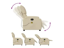 Clearance Poltrona de massagens reclinável elétrica tecido SHL226518 Creme