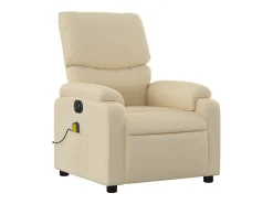 Clearance Poltrona de massagens reclinável elétrica tecido SHL226518 Creme