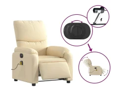 Clearance Poltrona de massagens reclinável elétrica tecido SHL226518 Creme